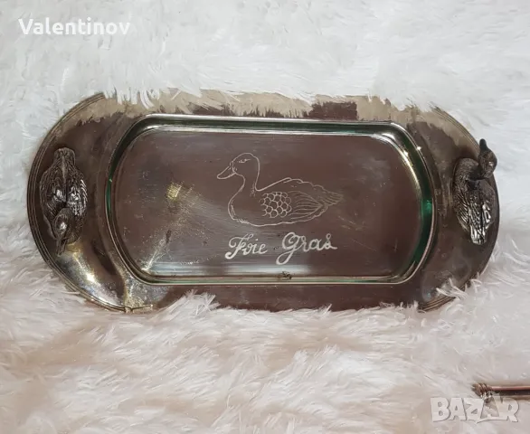 Старинен комплект за гъши дроб и шпатула за отваряне на стриди , снимка 3 - Антикварни и старинни предмети - 50209249