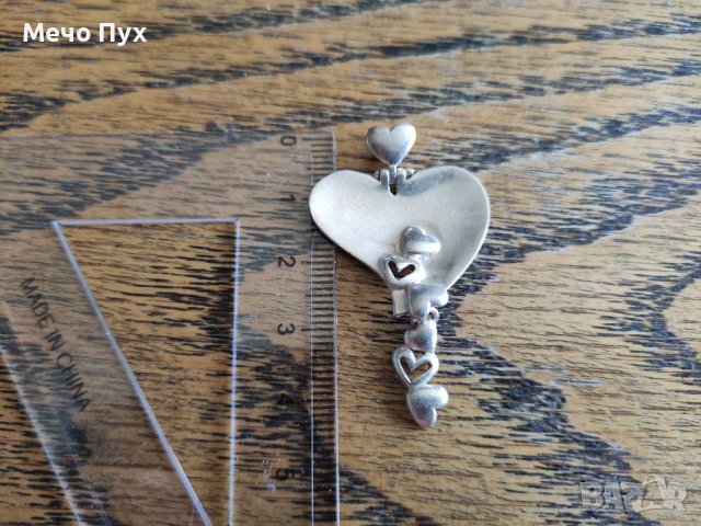 Сребърна висулка сърца (15), снимка 3 - Колиета, медальони, синджири - 38038678