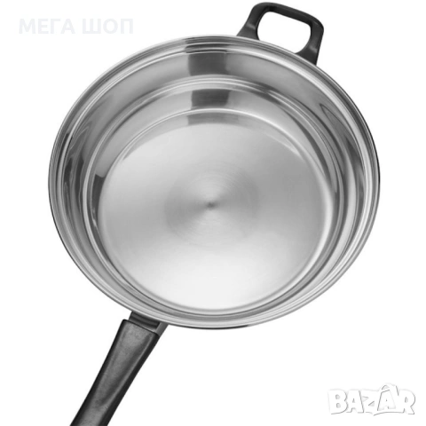 Комплект готварски съдове от инокс 12 части: 5 тенджери, тиган и стъклени капаци (16-24 см), снимка 3 - Съдове за готвене - 53879387