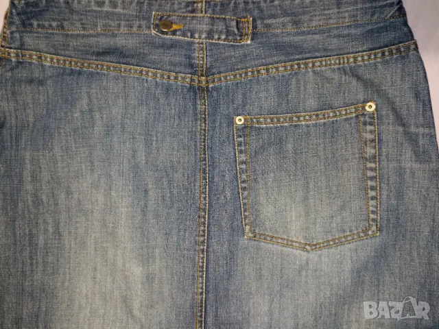 Дълга дънкова права пола с цепка отзад L, снимка 8 - Поли - 48449566