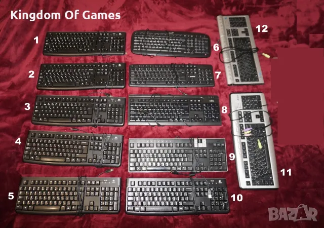 12 Клавиатури Logitech K120/Dell/Fujitsu KB410K/Gembird/Genius/A4Tech за Настолен Компютър 