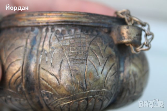 Старо сребърно кандило сачан, снимка 13 - Други ценни предмети - 42880328