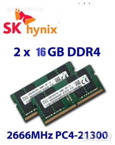 32GB DDR4 KIT 2666mhz 2400mhz 2133mhz (2x16GB DDR4) sodimm PC4 21300, снимка 1
