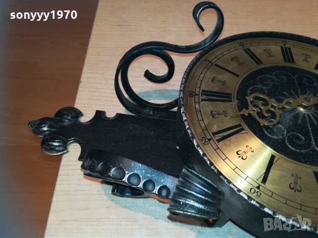 часовник с махало от ковано желязо-70х20см-внос швеицария, снимка 12 - Колекции - 30143549