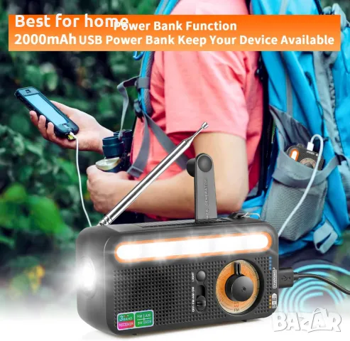 Guray Преносимо радио с манивела за спешни случаи , снимка 7 - Радиокасетофони, транзистори - 50054474