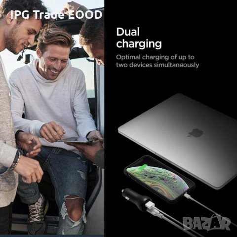 Spigen Зарядно за кола 45W USB C, Quick Charge 3.0 18W , снимка 7 - Зарядни за кола - 30943574