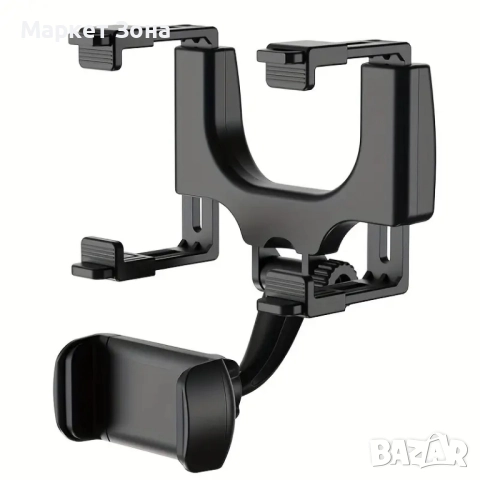 Стабилна 360° Въртяща се ABS стойка за телефон за кола с регулируеми скоби