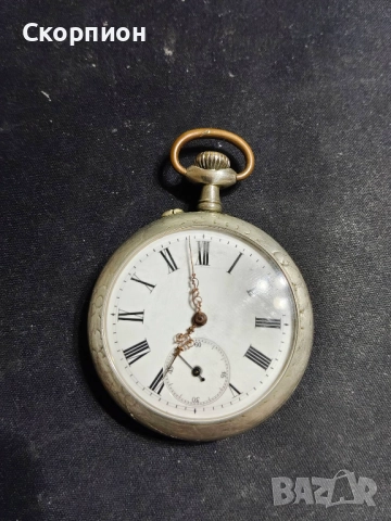 Швейцарски джобен часовник с посребрени капаци 1925г. - 10 РУБИНА, снимка 14 - Джобни - 49866321