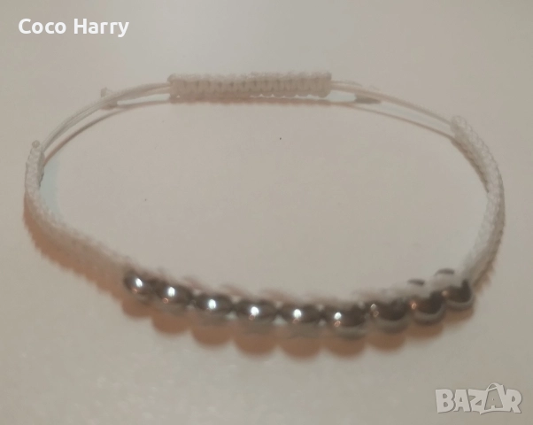 Гривна макраме,с Хематит,ръчно изработена, снимка 4 - Гривни - 52977727