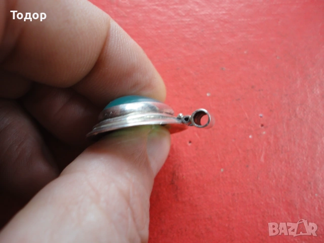 Сребърно  колие медальон с нефрит 925, снимка 3 - Колиета, медальони, синджири - 54080848