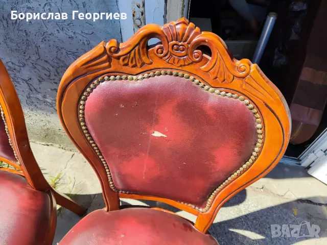 Масивен дървен стол с облегалка два броя, снимка 7 - Столове - 50123554