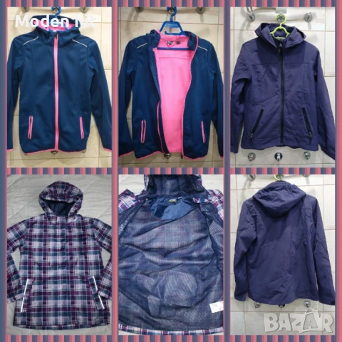 Софтшел якета с полар и ветровка за момиче, размер 146/152 см. /пролет - есен/