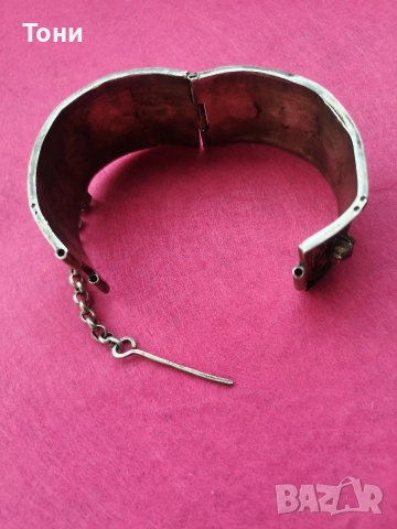 Възрожденска гривна сребро висока проба, позлата, емайл. , снимка 5 - Антикварни и старинни предмети - 52910878