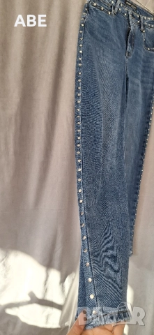 Широки дънки с капси, снимка 3 - Дънки - 52199271