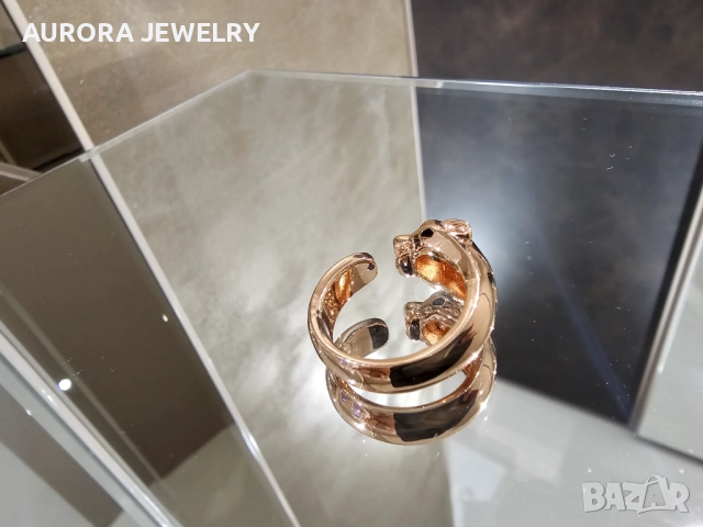 CARTIER Panthere de Cartier Rose Gold Black Дамски Пръстен, снимка 6 - Пръстени - 52821406