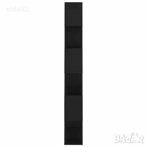 vidaXL Библиотека, черна, 80x24x186 см, инженерно дърво, снимка 4 - Шкафове - 56147833