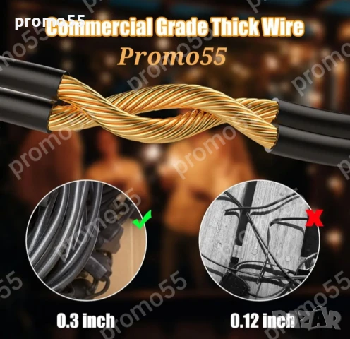 Светлинна верига от  Енергоспестяващи лед крушки 5м. 10Бр. за декорация на градина и дом, снимка 7 - Външни лампи - 50479584