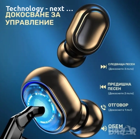 Bluetooth слушалки, Безжични слушалки за уши Bluetooth слушалки с микрофон, Hi-Fi стерео, LED диспле, снимка 4 - Bluetooth слушалки - 52633377