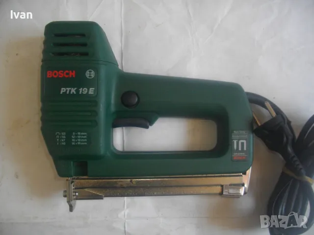 BOSCH PTK19E Made in Germany 2005г. ОРИГИНАЛЕН НЕМСКИ БОШ ЕЛЕКТРИЧЕСКИ ТАКЕР КОМБИНИРАН КАТО НОВ , снимка 2 - Други инструменти - 49329135