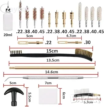 MOCNT Комплект за почистване на оръжия Чисти мопове Четки Инструмент, снимка 3 - Оборудване и аксесоари за оръжия - 47358410