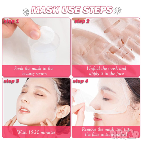 Комплект 10 бр. компресирана маска за лице,грижа за кожата, снимка 2 - Други - 44671490