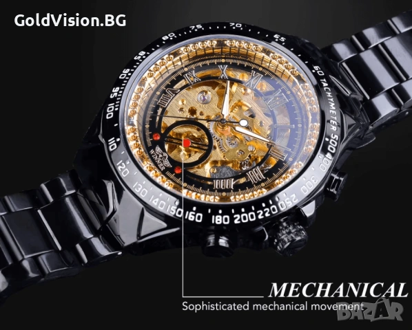 Автоматичен мъжки часовник – WINNER + ПОДАРЪК, снимка 3 - Мъжки - 53179331