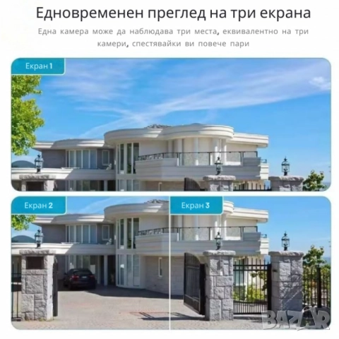 Тройна Smart WiFi безжична IP камера с 12MP и нощно виждане, снимка 3 - Друга електроника - 51969142