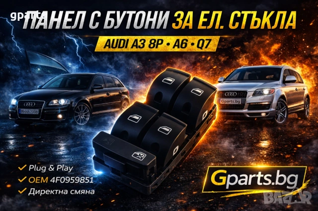 Панел с бутони за ел. стъкла Audi A3 8P Sportback / A6 C6 4F/ Q7 4L/A8 D3/ A2 Магазин София