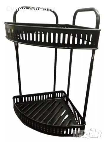 Ъглова стойка за подправки 2 нива – Органайзер за кухня, баня и спалня, без монтаж, снимка 3 - Аксесоари за кухня - 49868559