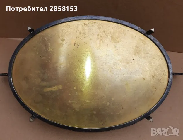 Старинна фруктиера Австро- Унгария,посребрен и позлатен месинг Ар Нуво, снимка 6 - Антикварни и старинни предмети - 48253207