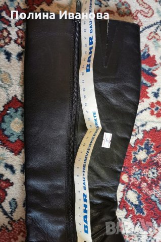 Черни кожени ботуши н. 40,ток 9 см, снимка 10 - Дамски ботуши - 31173749