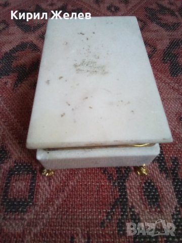 Кутия за бижута стара мраморна с бронзови крачета 43735, снимка 1 - Колекции - 44448881