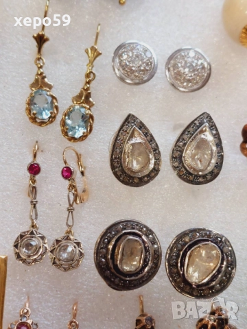 Лот от Златни обеци,медальни,брошки,диаманти рубини,сребро и позлата цени м/у 300-4500лв., снимка 6 - Обеци - 52332849