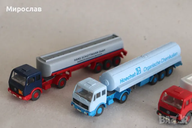 WIKING 1:87 H0 MERCEDES ЦИСТЕРНА КАМИОН МОДЕЛ ЛОТ 3 БР., снимка 3 - Колекции - 49411514
