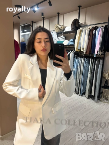 Бяло Дамско Сако, снимка 2 - Сака - 52885078