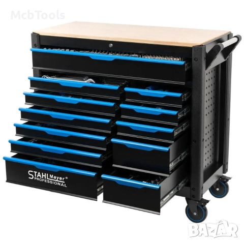 Професионален шкаф с инструменти с 12 чекмеджета 501 части StahlMayer JUMBO XXL