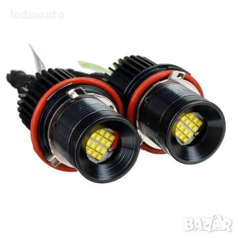 80W LED ангелски очи Halo Ring Marker крушка за BMW E39 E60 E53 16 броя светодиоди, снимка 4 - Части - 38581017