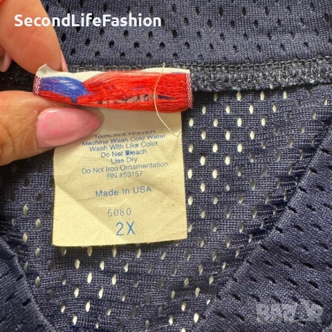 Винтидж тениска Majestic Mesh Jersey #29 2XL Произведено в САЩ Audioworks Athletic Рядка тениска, снимка 3 - Тениски - 52283038