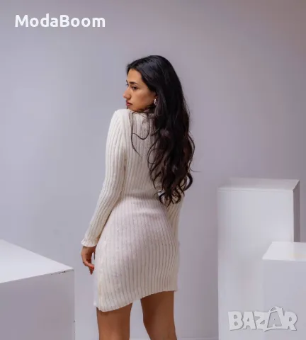 Бяла мека къса дамска рокля , снимка 3 - Рокли - 47531473