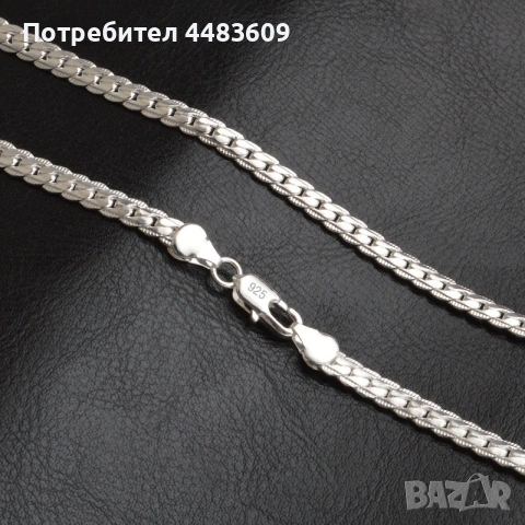 Сребърен Ланец , снимка 5 - Колиета, медальони, синджири - 53372786