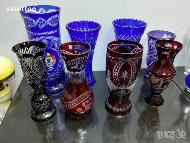 Кристални вази-цветен кристал, снимка 3 - Вази - 47659122