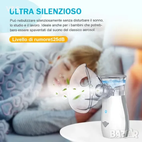 Безшумен преносим аерозол, инхалатор машина за възрастни, USB-C презареждаем преносим аерозол, снимка 2 - Други - 47729645