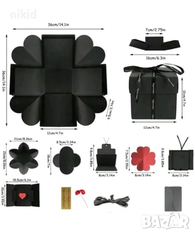 Квадратна Експлодираща кутия празна за снимки албум подарък подаръци картонена, снимка 5 - Други - 48464743