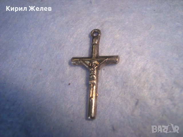 МАЛКО СРЕБРИСТО ДВУСТРАННО РЕЛЕФНО НАГРЪДНО РАЗПЯТИЕ КРЪСТЧЕ 21450, снимка 3 - Колиета, медальони, синджири - 36902391