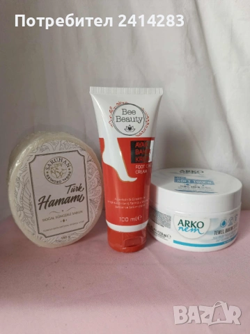 Промо 916-ароматен сапун гъба 150 гр.,крем крака и нежен крем за тяло