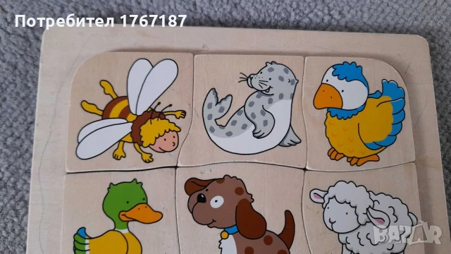 Дървен пъзел за деца с животни на Goki, снимка 2 - Игри и пъзели - 50507490