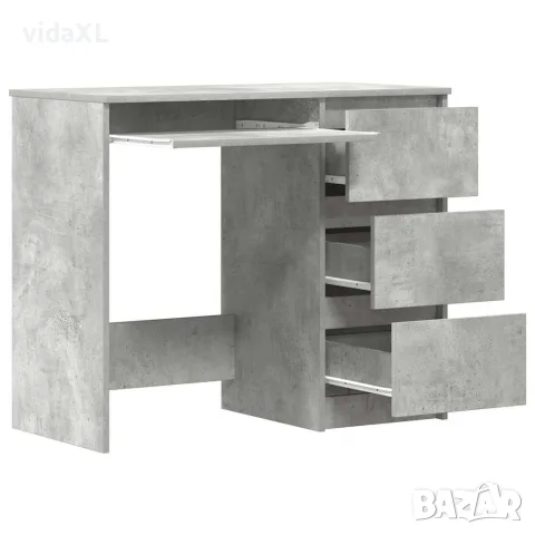 vidaXL Бюро, бетонно сиво, 90x45x76 см, инженерно дърво, снимка 5 - Бюра - 56147764