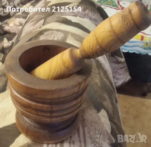 Дървено етно хаванче и солница.