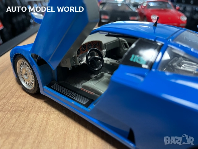 BBUARGO колекционерски модел макет BUGGATI EB 110 1:18 мащаб, снимка 4 - Колекции - 52324386