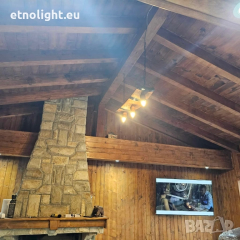 Полилеи от автентични реставрирани бъчви с ръчно изработени дървени чашки, снимка 13 - Полилеи - 52771082